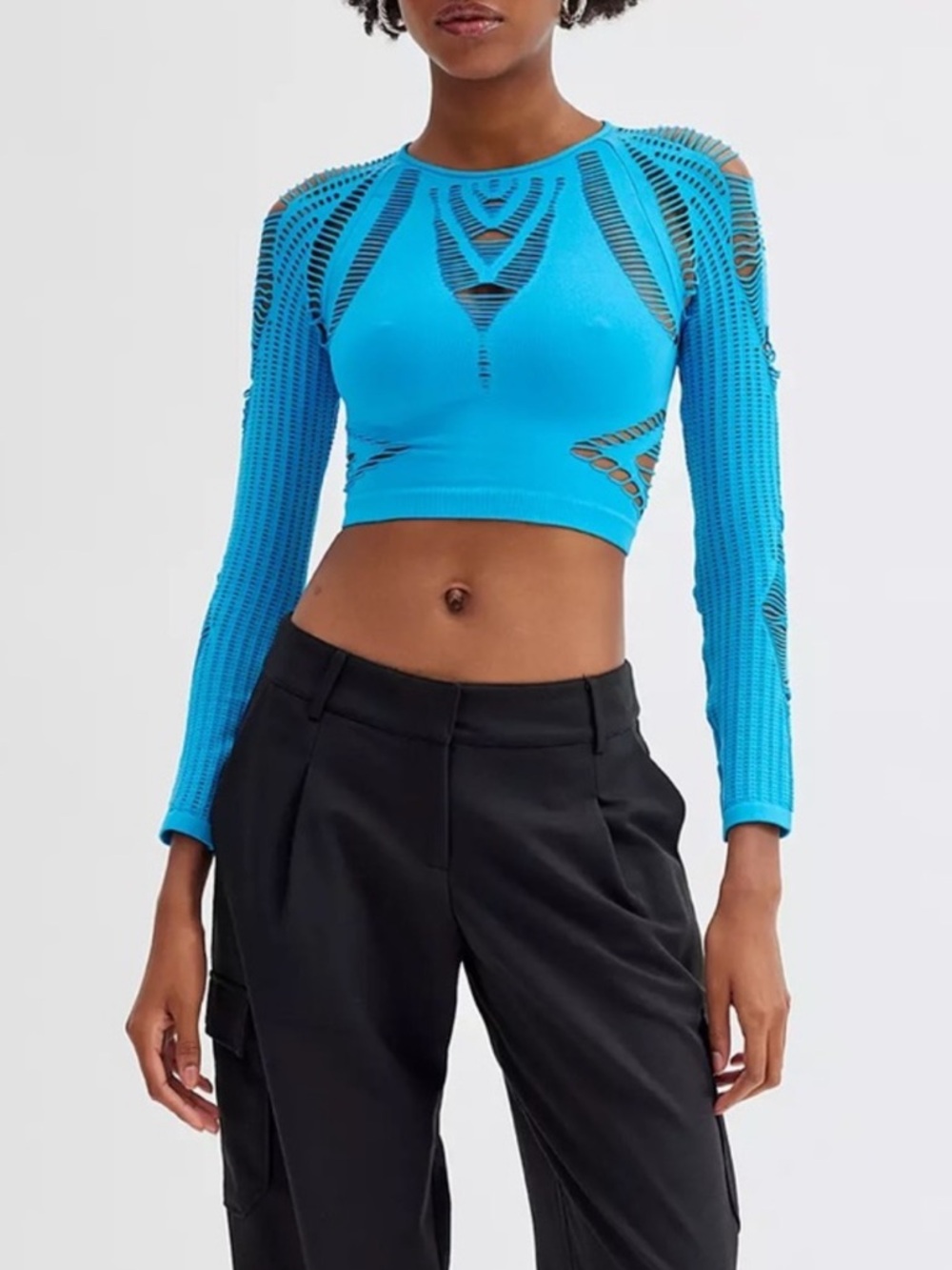 New Urban Outfitters, Out From Under Delaney Slashed Long Sleeve Top- XS